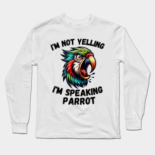 Vibrant Angry Parrot Screaming Exotic Bird Long Sleeve T-Shirt